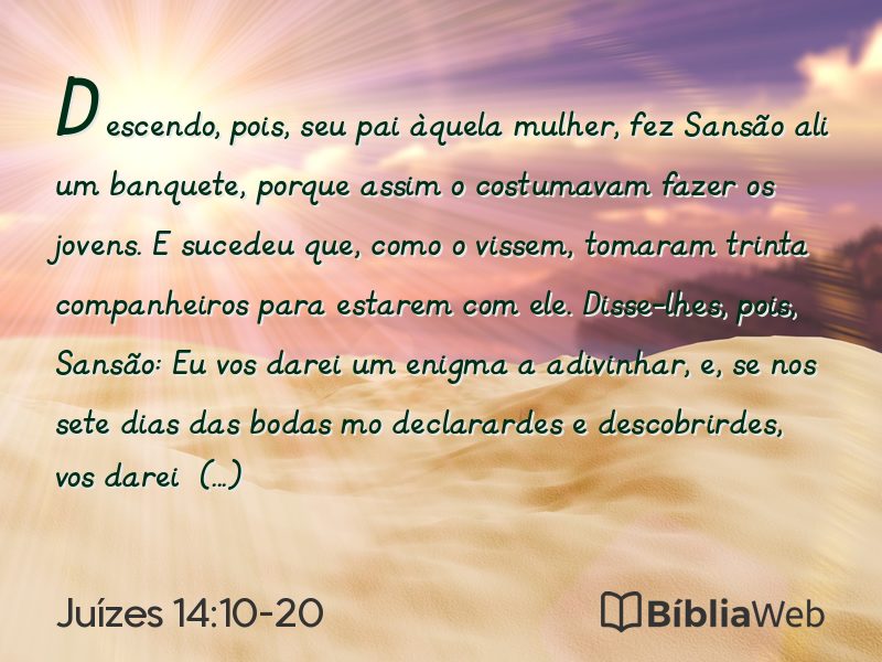 Juízes 14:10-20 em imagem para compartilhar