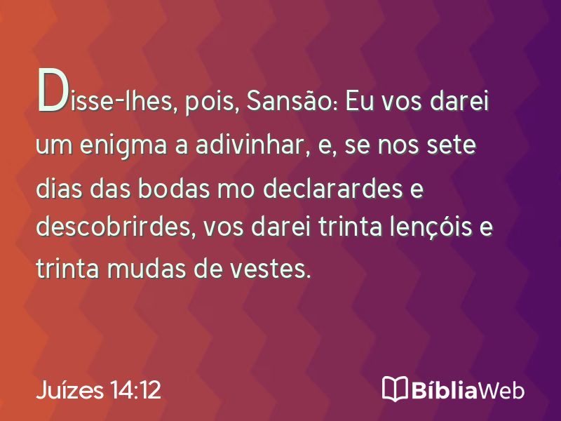 Juízes 14:12 em imagem para compartilhar