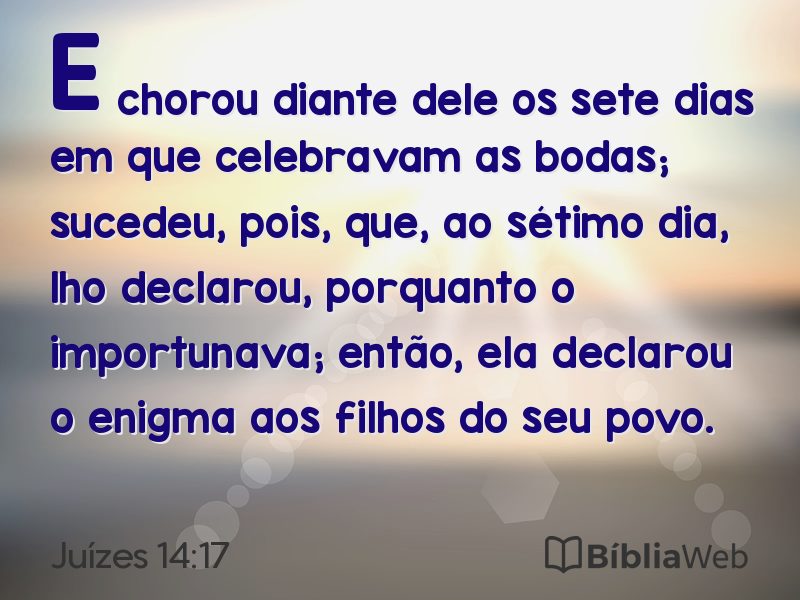Juízes 14:17 em imagem para compartilhar