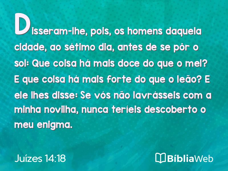 Juízes 14:18 em imagem para compartilhar