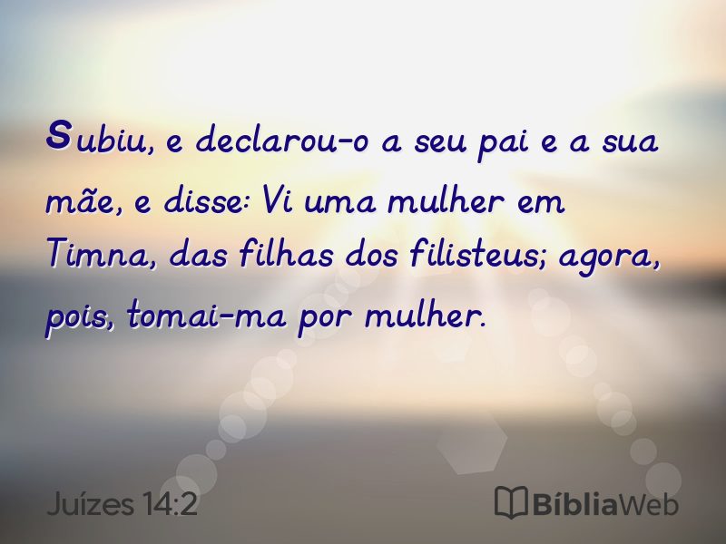 Juízes 14:2 em imagem para compartilhar