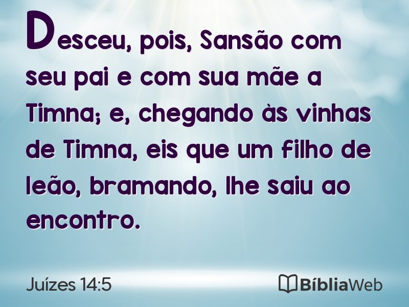Juízes 14:5 em imagem para compartilhar