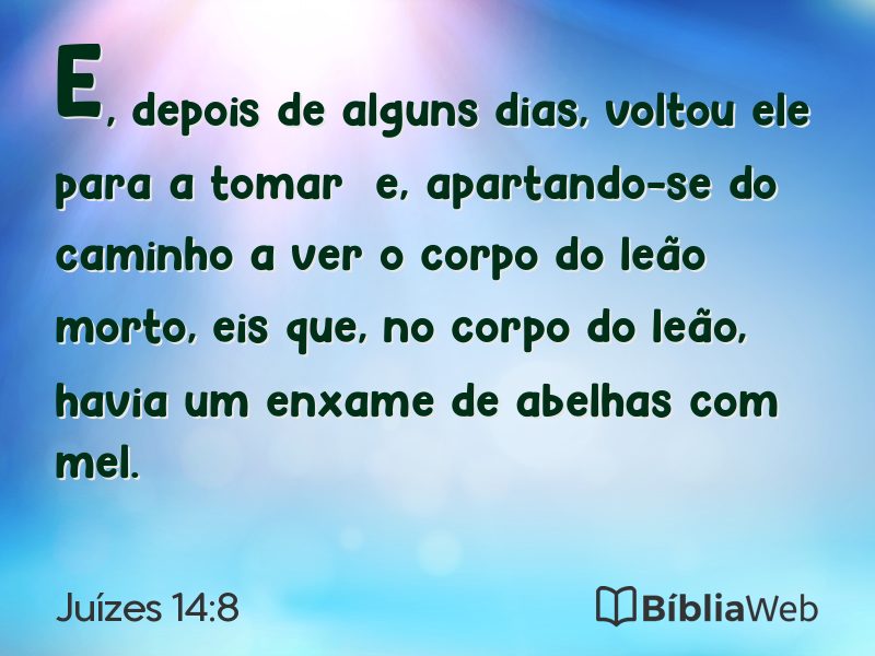 Juízes 14:8 em imagem para compartilhar