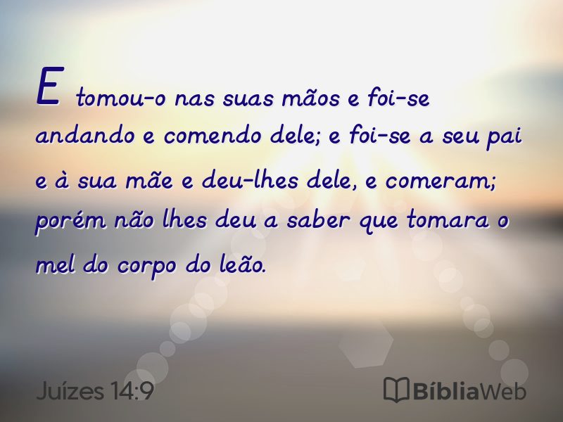Juízes 14:9 em imagem para compartilhar