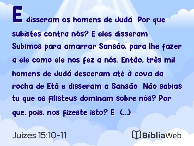 Juízes 15:10-11 em imagem para compartilhar