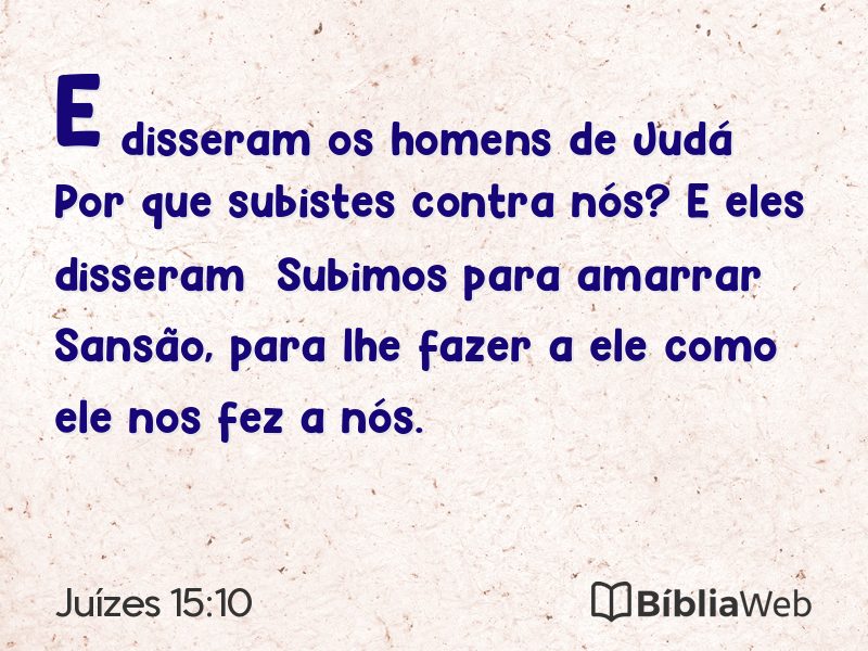 Juízes 15:10 em imagem para compartilhar