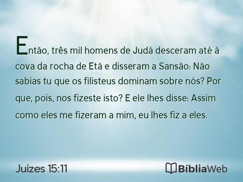 Juízes 15:11 em imagem para compartilhar