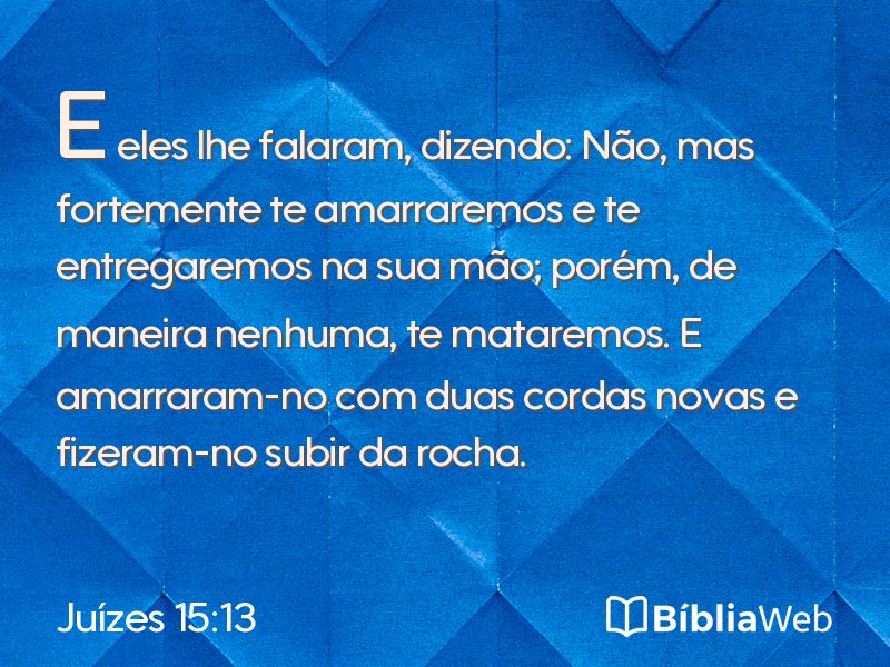 Juízes 15:13 em imagem para compartilhar