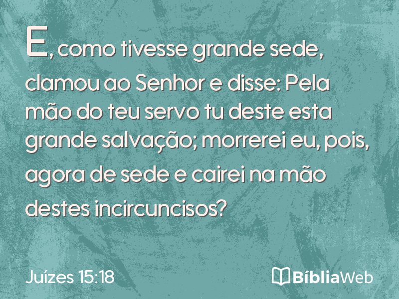 Juízes 15:18 em imagem para compartilhar