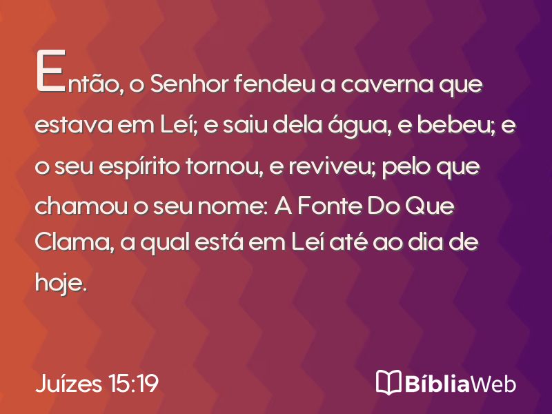 Juízes 15:19 em imagem para compartilhar