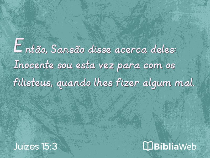 Juízes 15:3 em imagem para compartilhar