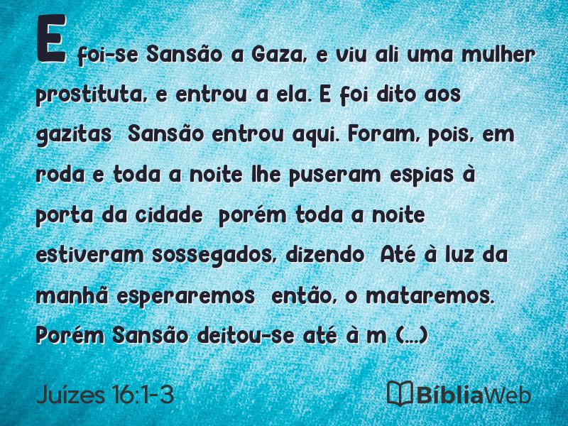 Juízes 16:1-3 em imagem para compartilhar