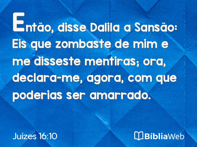 Juízes 16:10 em imagem para compartilhar