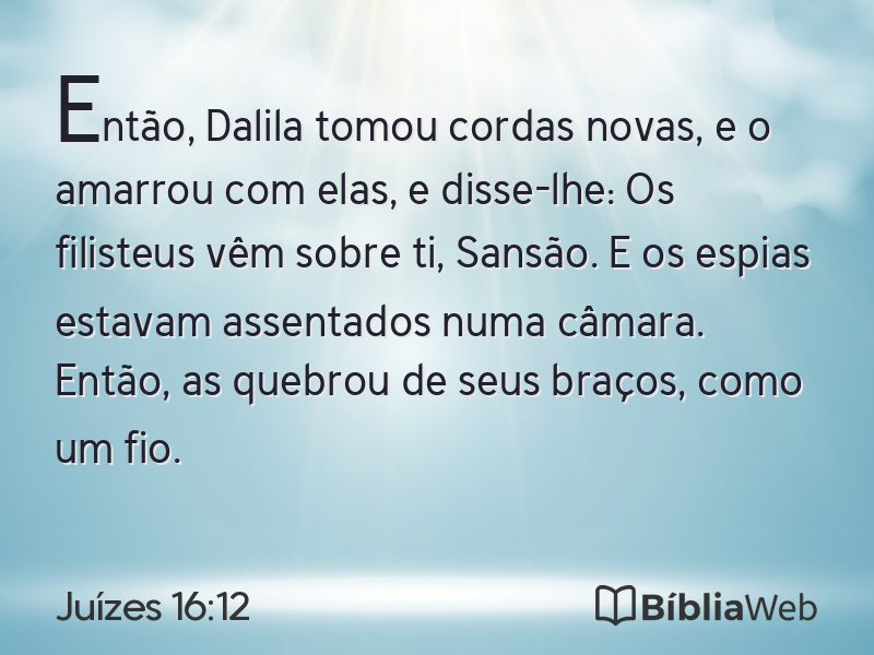 Juízes 16:12 em imagem para compartilhar