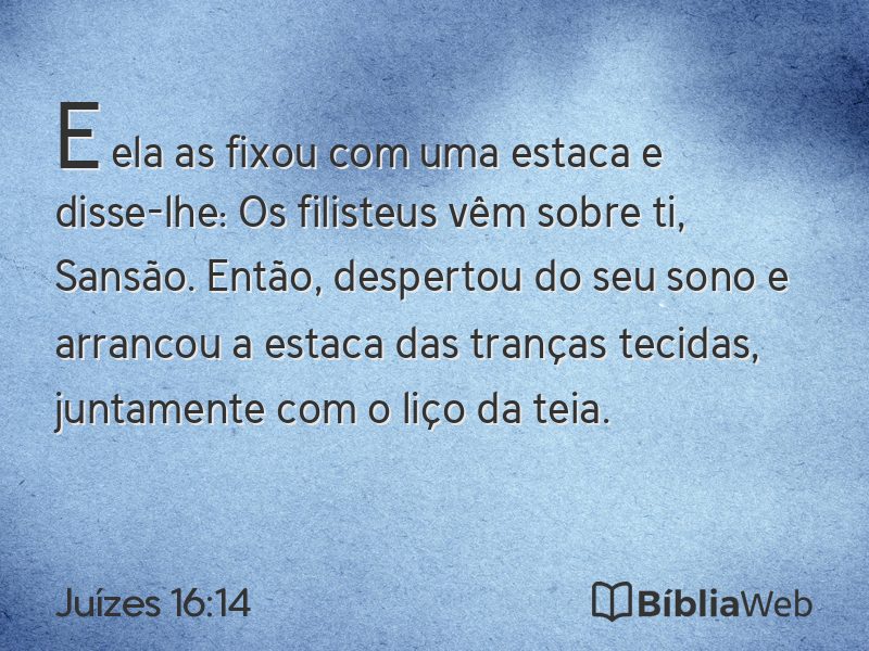 Juízes 16:14 em imagem para compartilhar