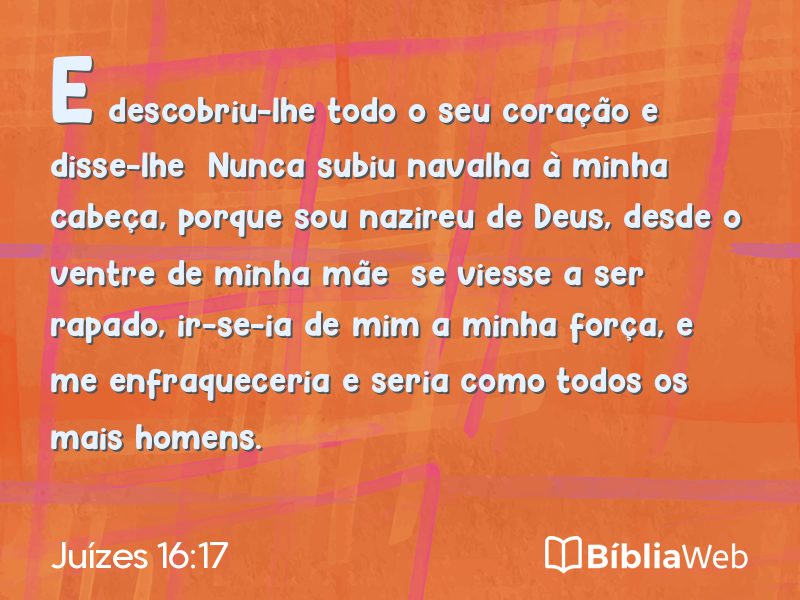 Juízes 16:17 em imagem para compartilhar