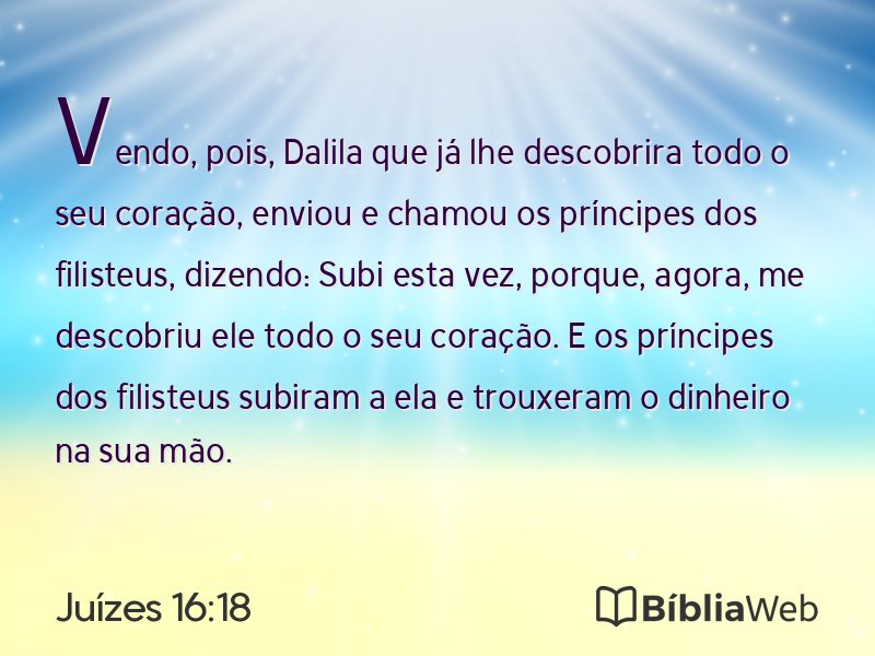 Juízes 16:18 em imagem para compartilhar
