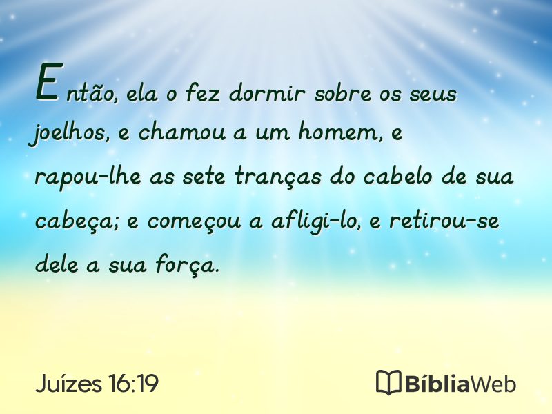Juízes 16:19 em imagem para compartilhar