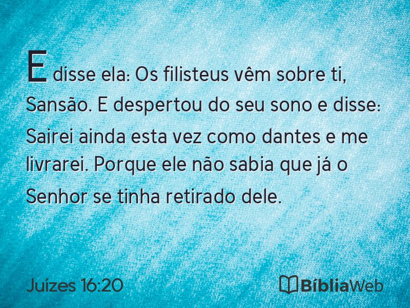 Juízes 16:20 em imagem para compartilhar