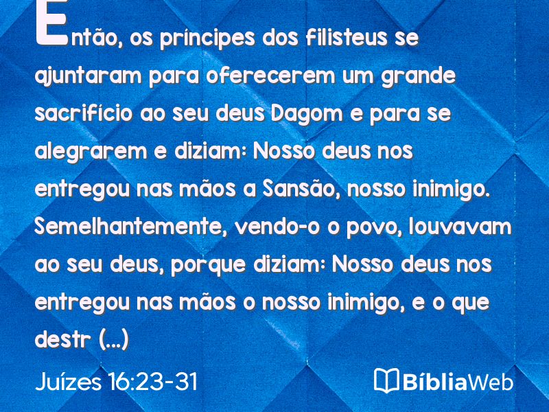Juízes 16:23-31 em imagem para compartilhar