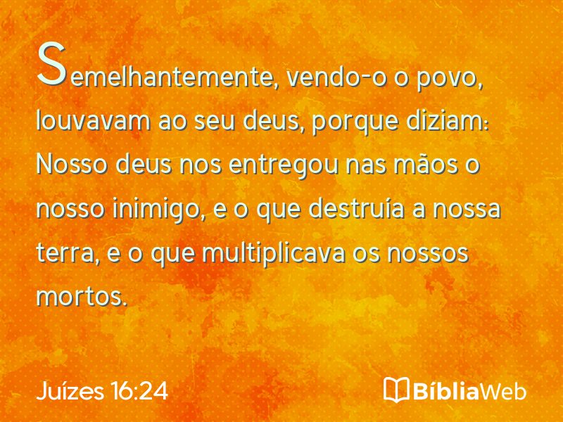Juízes 16:24 em imagem para compartilhar