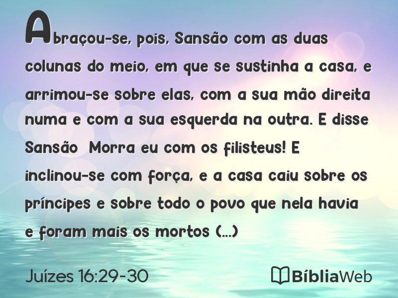 Juízes 16:29-30 em imagem para compartilhar