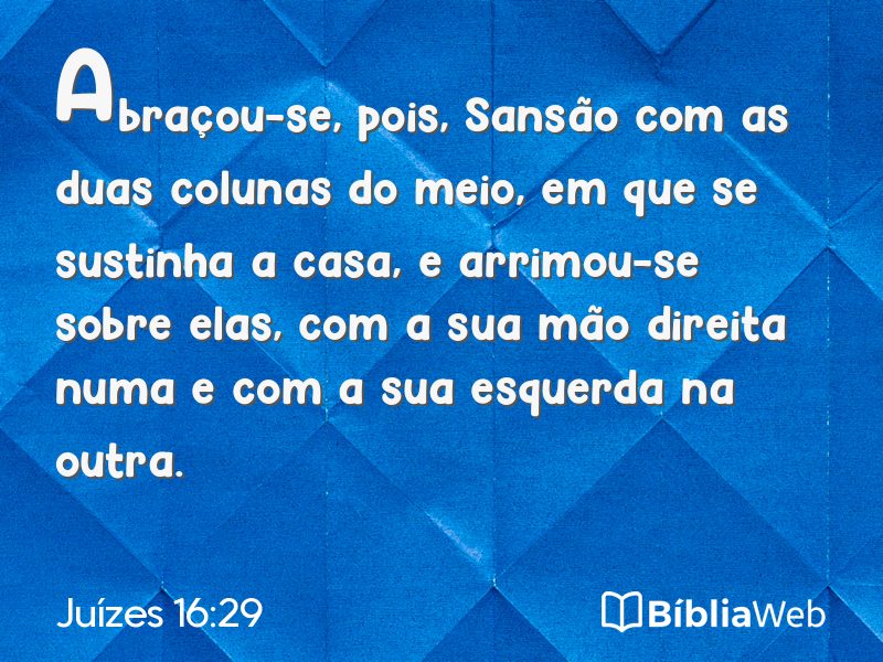 Juízes 16:29 em imagem para compartilhar