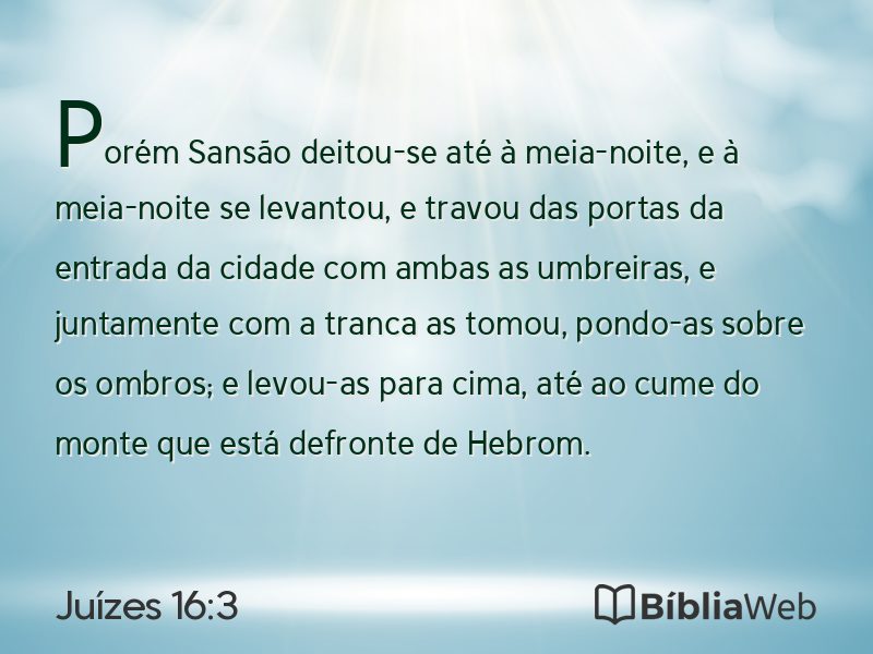 Juízes 16:3 em imagem para compartilhar