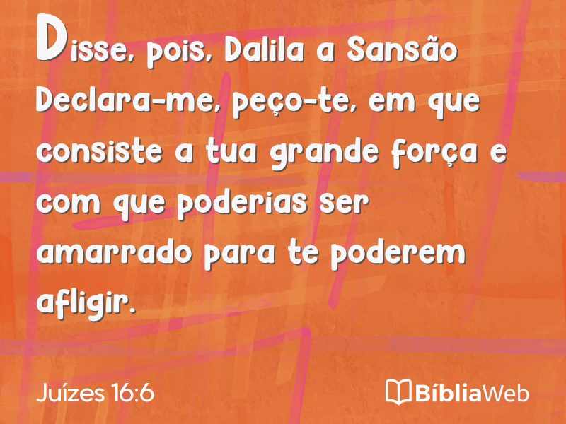 Juízes 16:6 em imagem para compartilhar