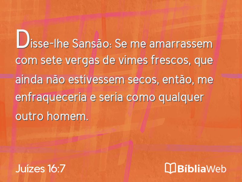 Juízes 16:7 em imagem para compartilhar