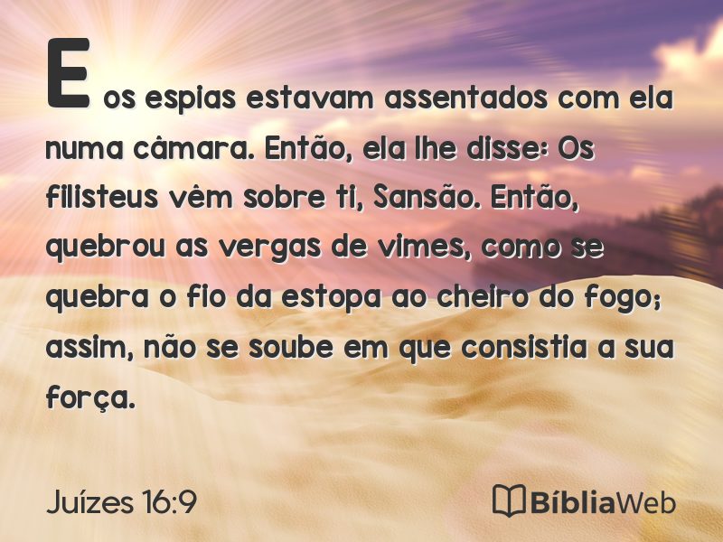 Juízes 16:9 em imagem para compartilhar