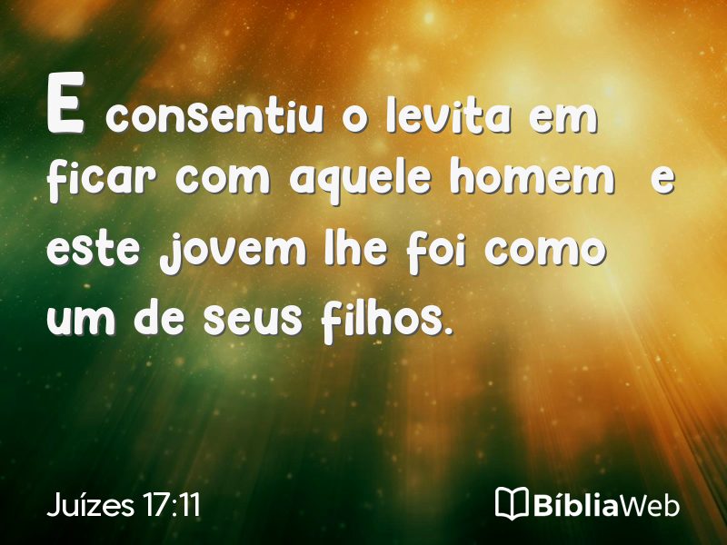 Juízes 17:11 em imagem para compartilhar