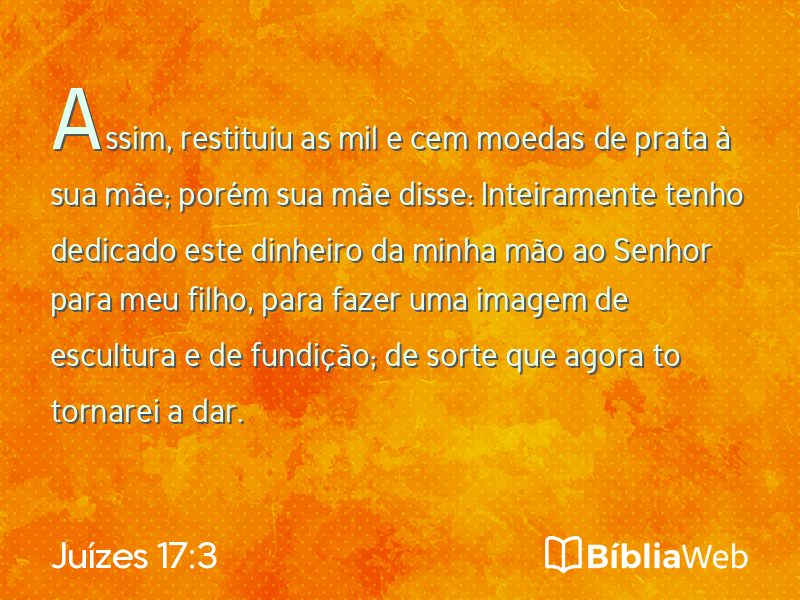 Juízes 17:3 em imagem para compartilhar