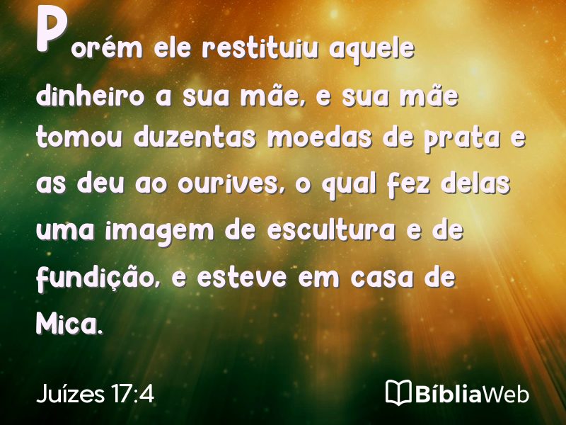 Juízes 17:4 em imagem para compartilhar