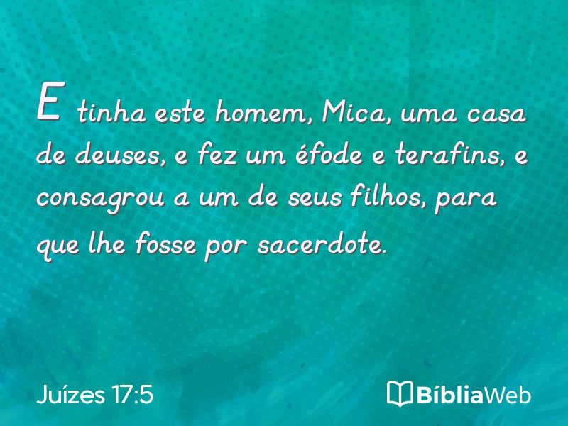 Juízes 17:5 em imagem para compartilhar