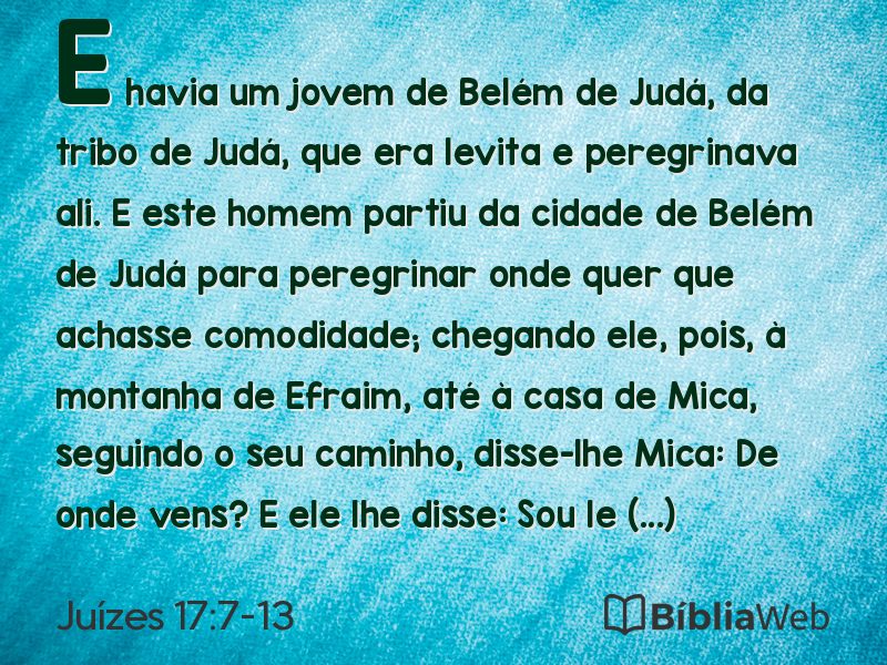 Juízes 17:7-13 em imagem para compartilhar