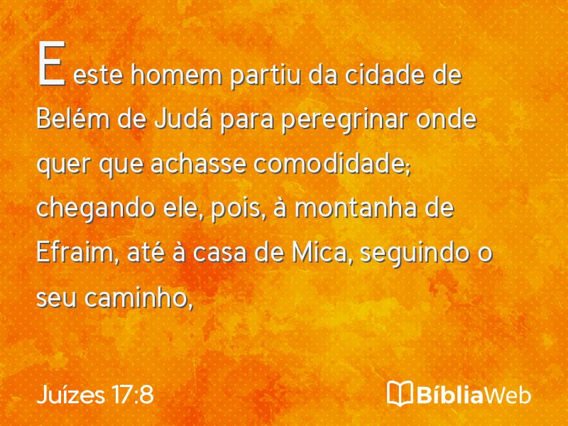 Juízes 17:8 em imagem para compartilhar