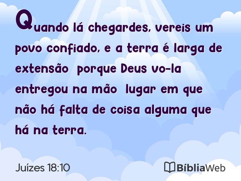 Juízes 18:10 em imagem para compartilhar