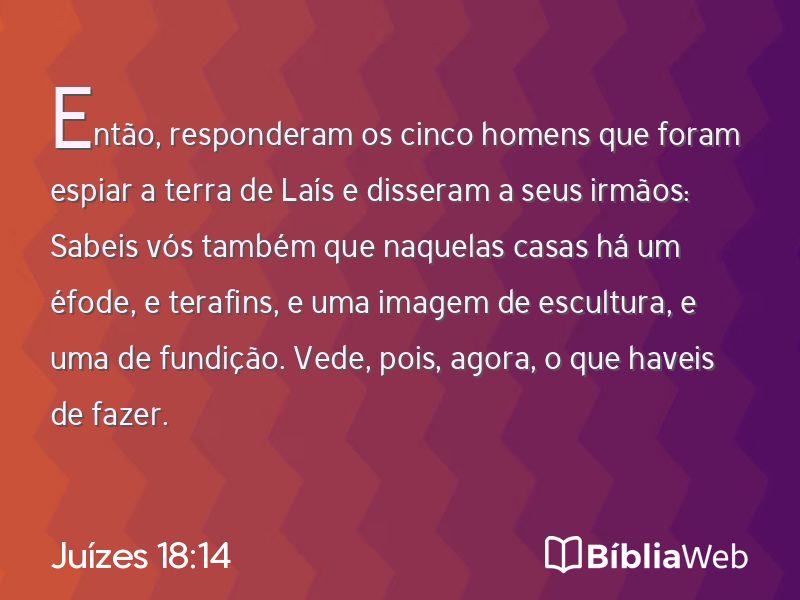 Juízes 18:14 em imagem para compartilhar