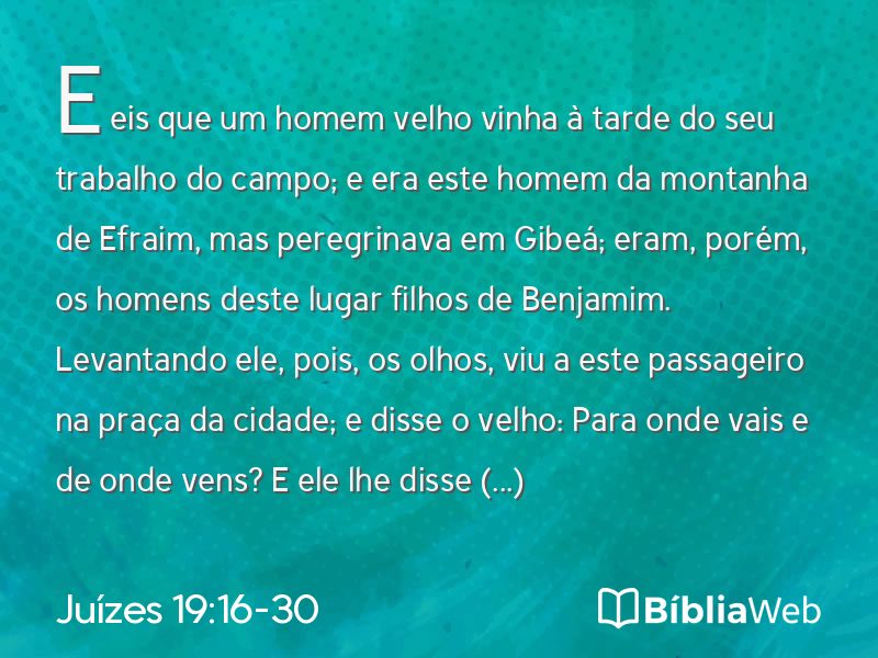 Juízes 19:16-30 em imagem para compartilhar