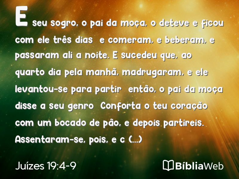 Juízes 19:4-9 em imagem para compartilhar