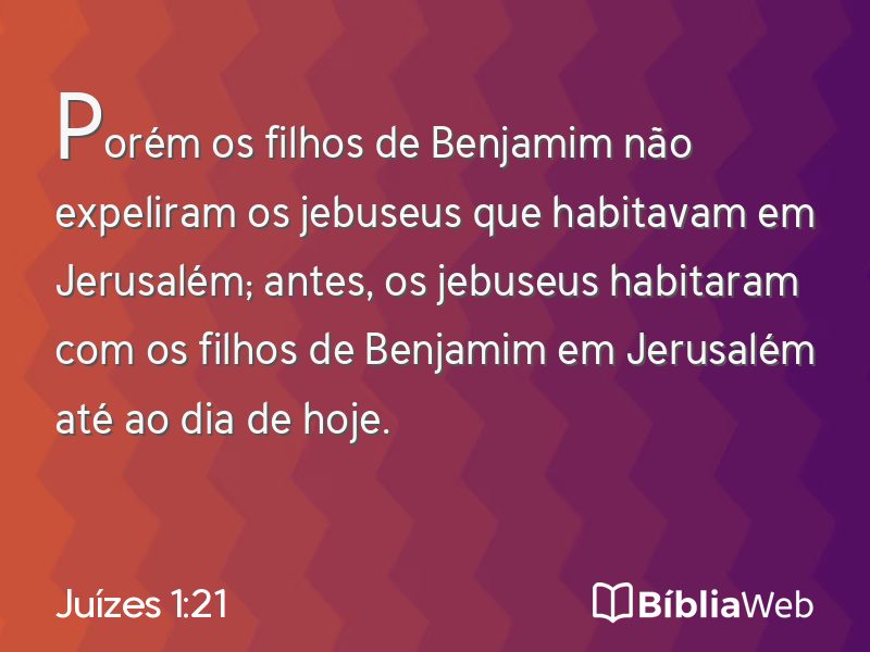 Juízes 1:21 em imagem para compartilhar