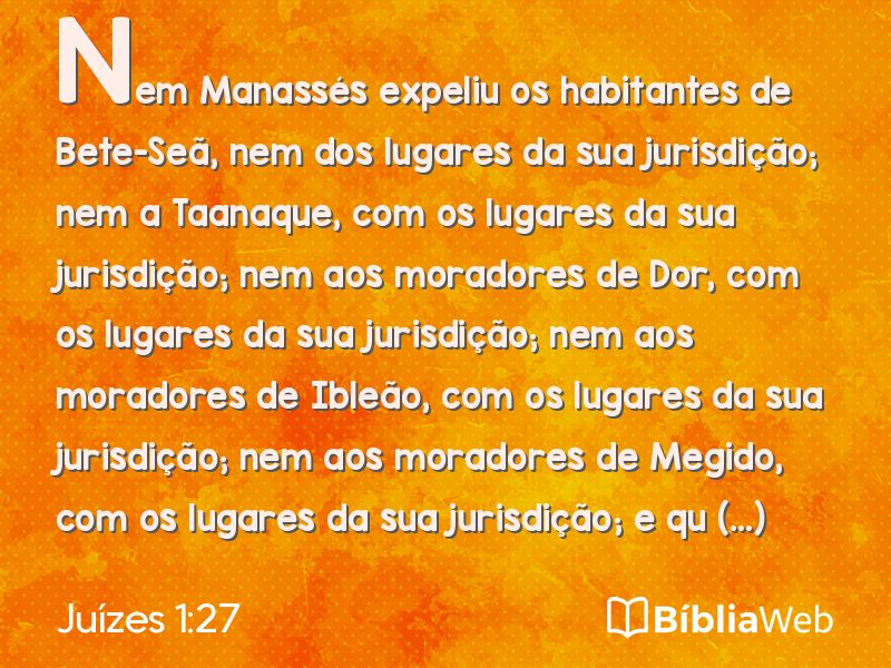 Juízes 1:27 em imagem para compartilhar