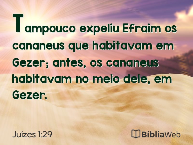 Juízes 1:29 em imagem para compartilhar