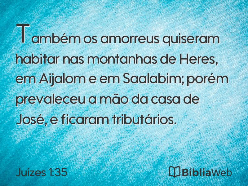 Juízes 1:35 em imagem para compartilhar