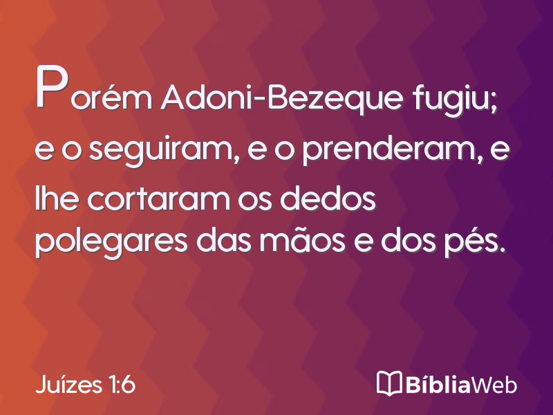 Juízes 1:6 em imagem para compartilhar