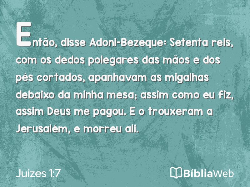 Juízes 1:7 em imagem para compartilhar