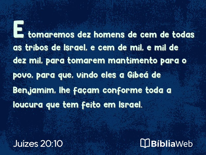 Juízes 20:10 em imagem para compartilhar