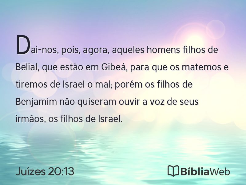 Juízes 20:13 em imagem para compartilhar