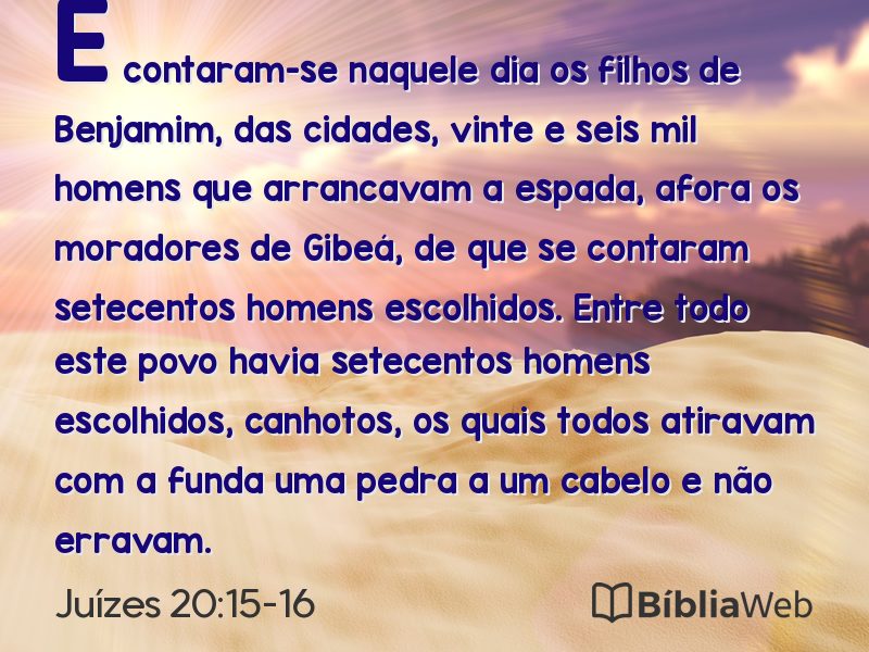 Juízes 20:15-16 em imagem para compartilhar